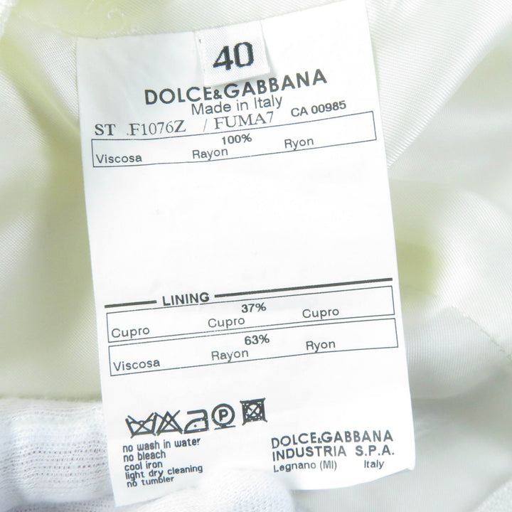 Pristine DOLCE&GABBANA Jacket Logo button and sleeve stones Ivory Rayon Women 40