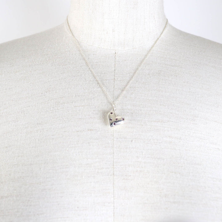 Great TIFFANY&Co. Necklace Dots Heart Rare Old TIFFANY & Co. Silver pink SV925