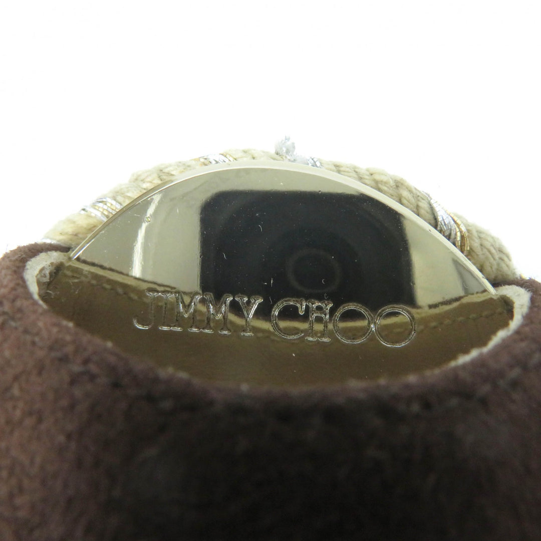 Excellent JIMMY CHOO Sandals PRAISE Open toe back strap wedge sole Brown Suede leather Women 38.5