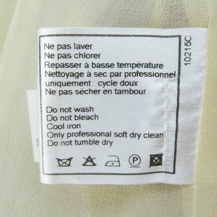 Excellent CHANEL one piece COCO Mark Khaki beige silk Women 36 00S P15722