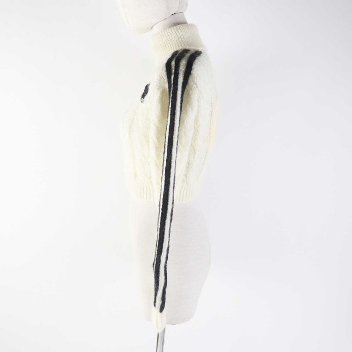 Pristine GUCCI×adidas knit Trefoil Turtleneck Long Sleeves white Women XS 713023