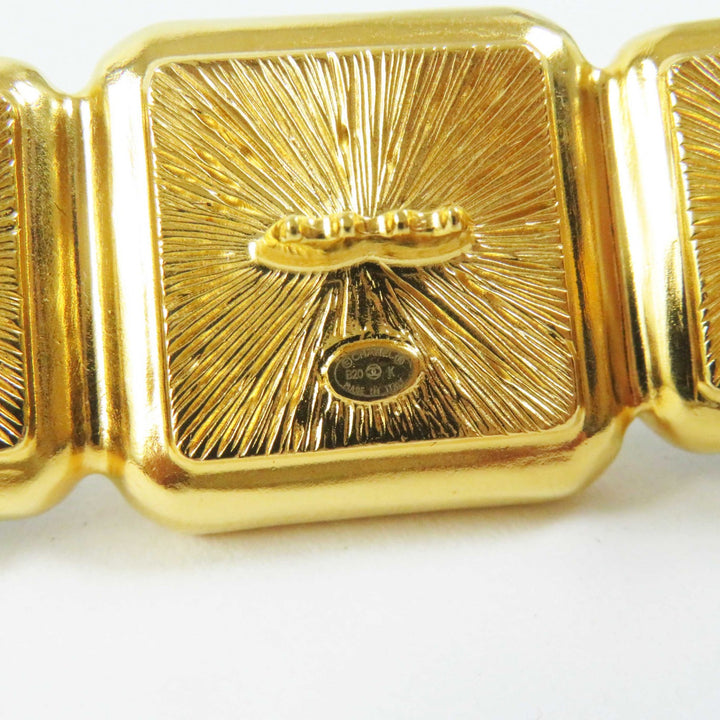 Excellent CHANEL Valletta COCO Mark Hair Accessories Black gold Women B20K