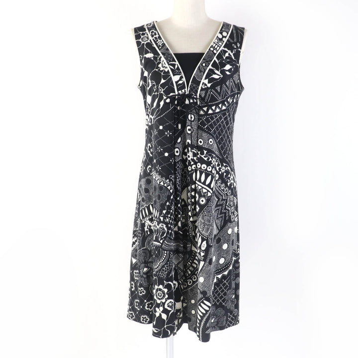 Excellent LEONARD FASHION one piece Total pattern sleeveless black cotton Women 40 0330802