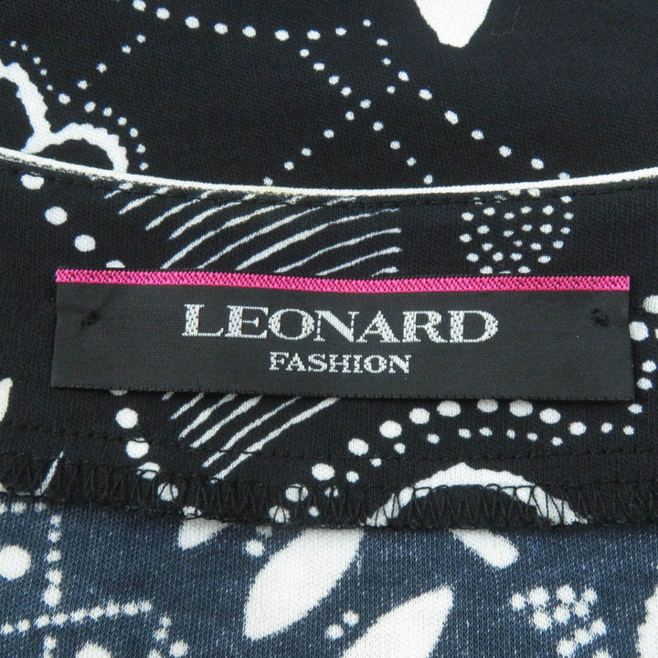 Excellent LEONARD FASHION one piece Total pattern sleeveless black cotton Women 40 0330802