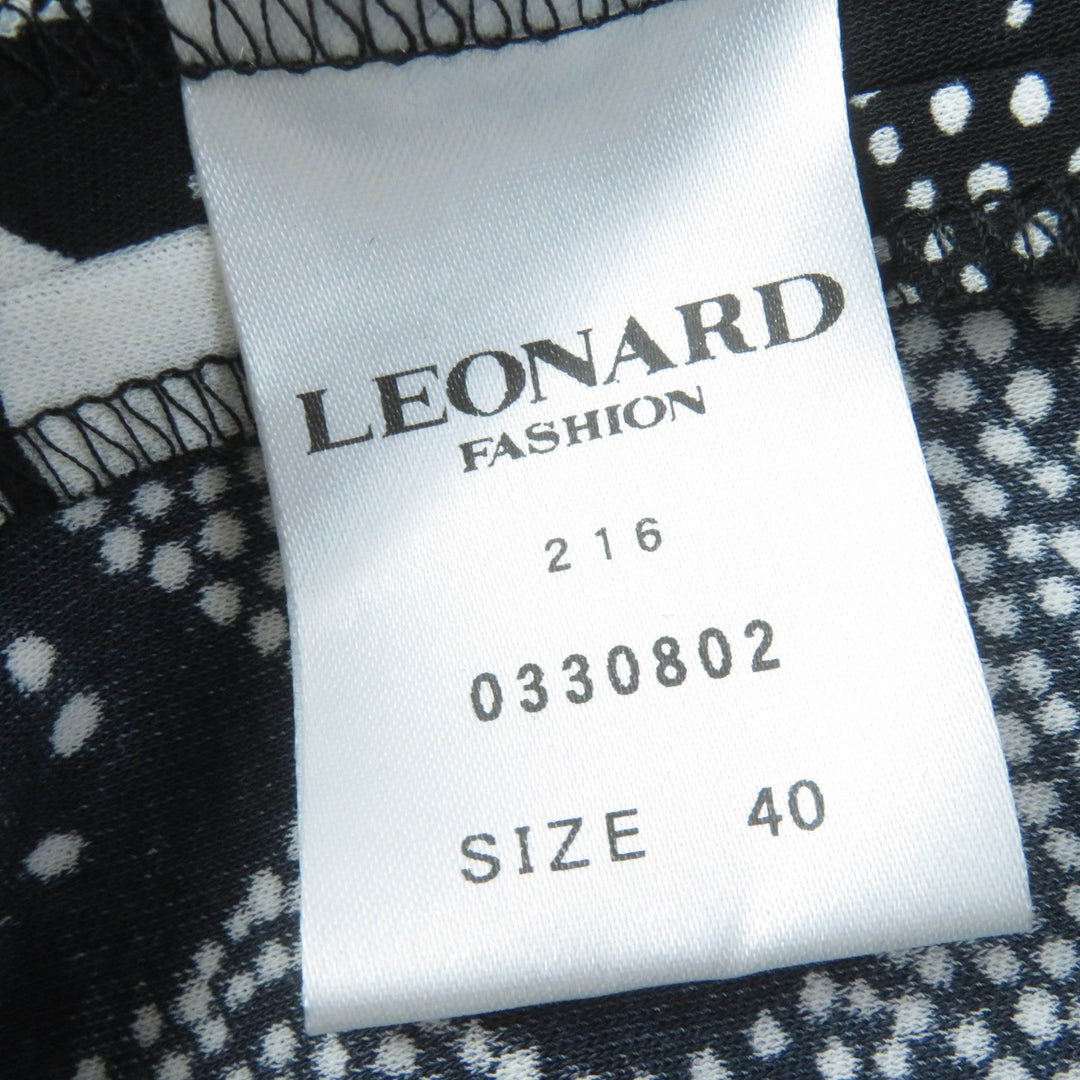 Excellent LEONARD FASHION one piece Total pattern sleeveless black cotton Women 40 0330802