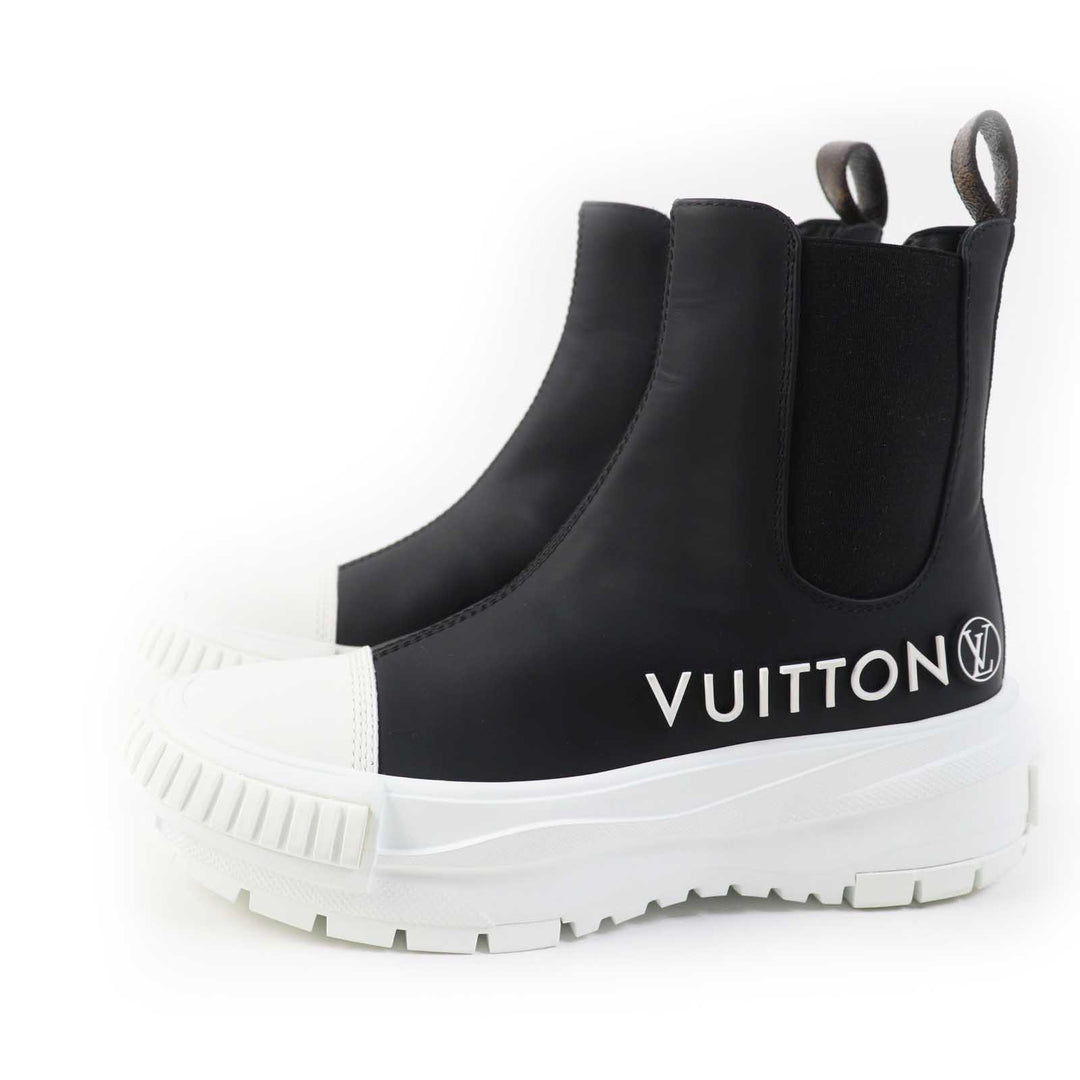 Excellent LOUIS VUITTON boots LV squad line High-top sneakers/side-gored 35