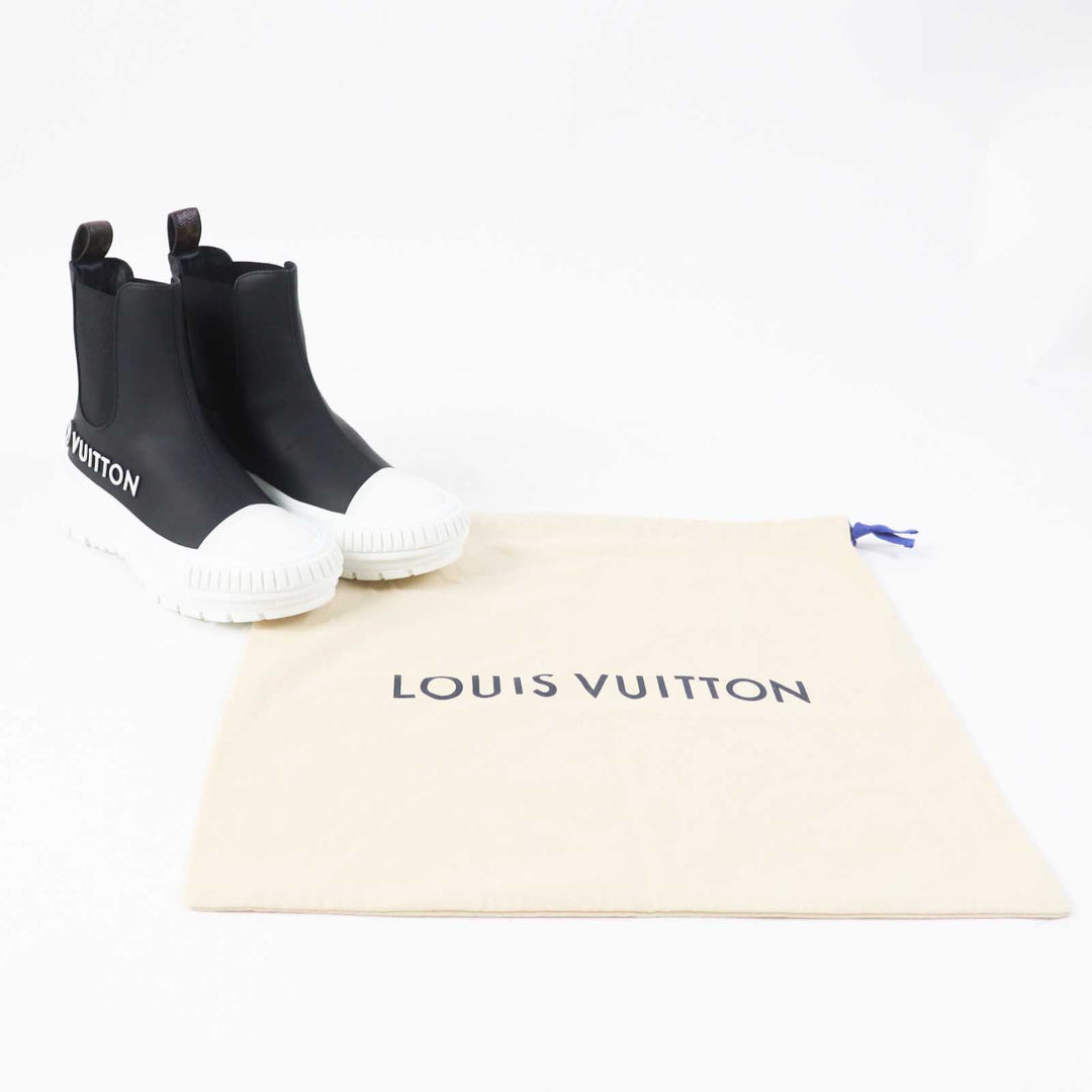 Excellent LOUIS VUITTON boots LV squad line High-top sneakers/side-gored 35