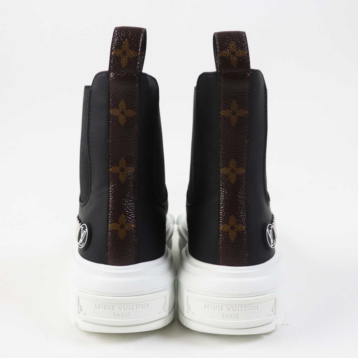 Excellent LOUIS VUITTON boots LV squad line High-top sneakers/side-gored 35