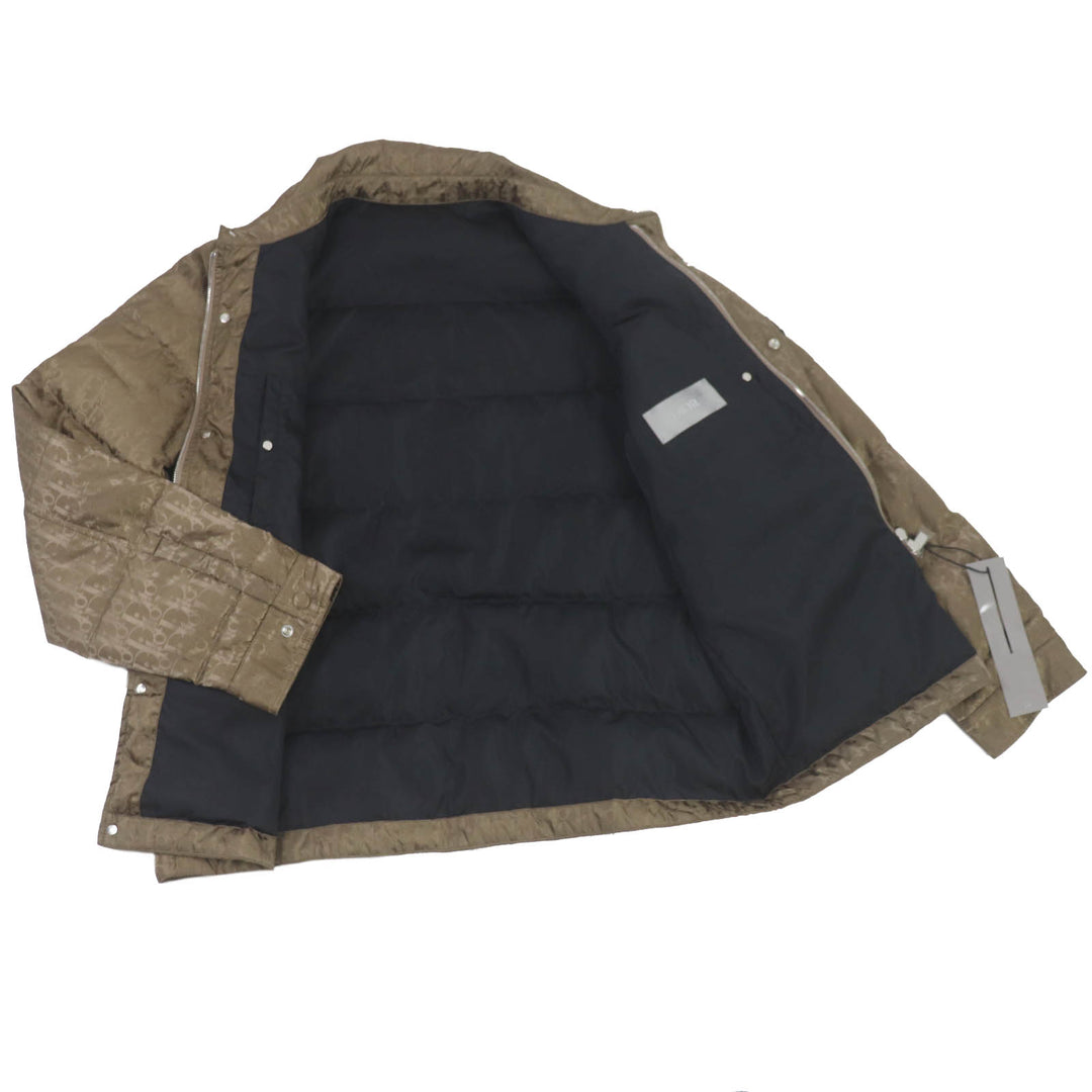 Pristine DIOR Down jacket Oblique logo patch WZIP Marron Nylon 48 293C436A4462