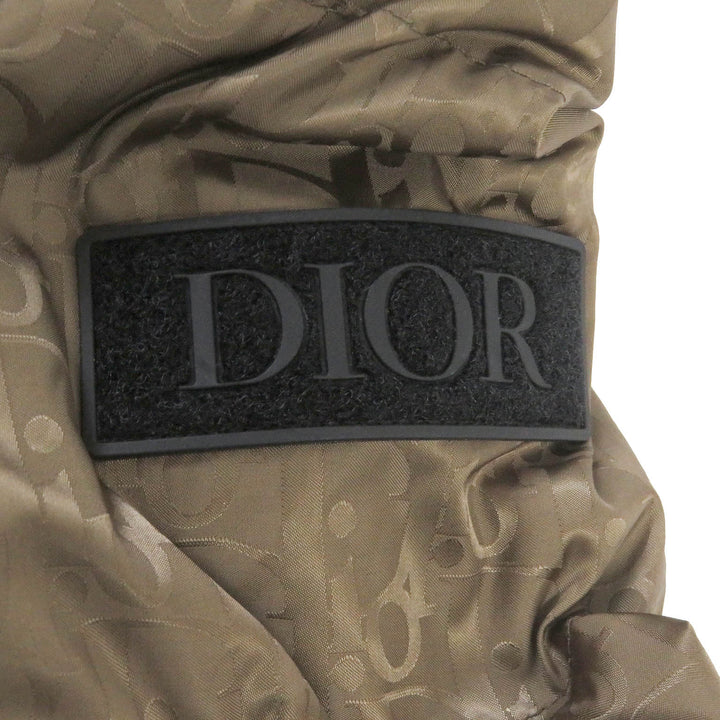 Pristine DIOR Down jacket Oblique logo patch WZIP Marron Nylon mens 48 293C436A4462