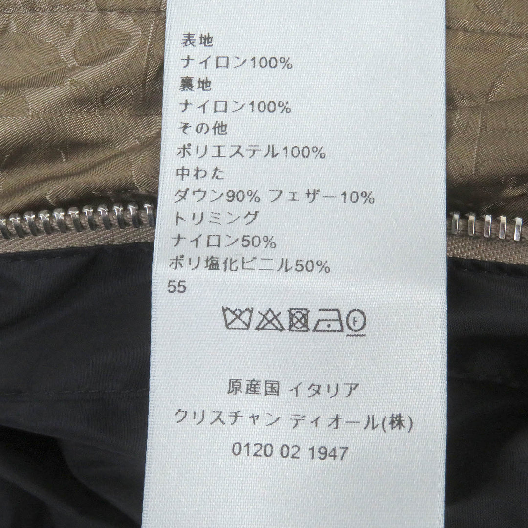 Pristine DIOR Down jacket Oblique logo patch WZIP Marron Nylon 48 293C436A4462