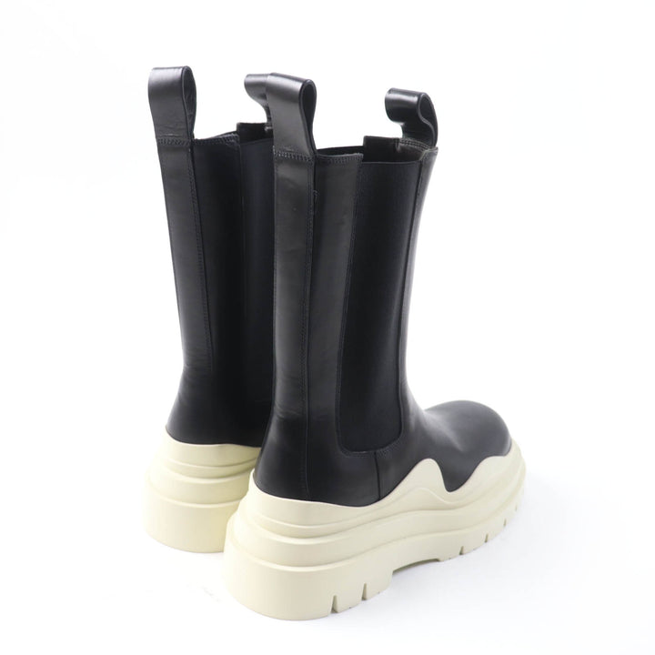 Excellent BOTTEGAVENETA short boots Tire Chelsea Boots Black White leather Women 38