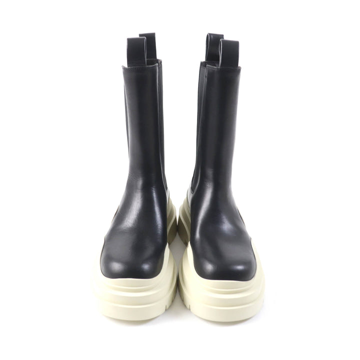 Excellent BOTTEGAVENETA short boots Tire Chelsea Boots Black White leather Women 38