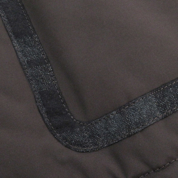 Great Salvatore Ferragamo coat Check trim logo button hooded Dark brown mens 48