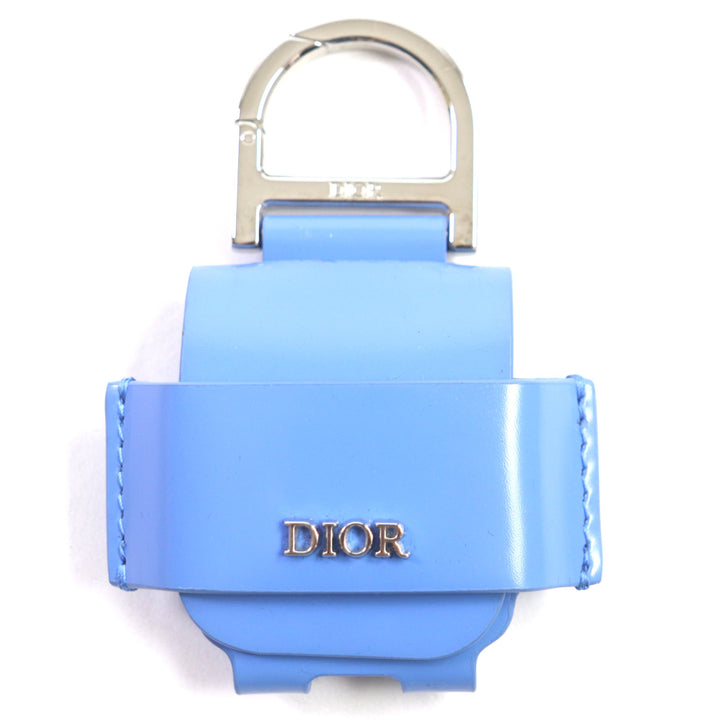 Great DIOR key ring Metal logo earphone case for AirPods Silver leather mens