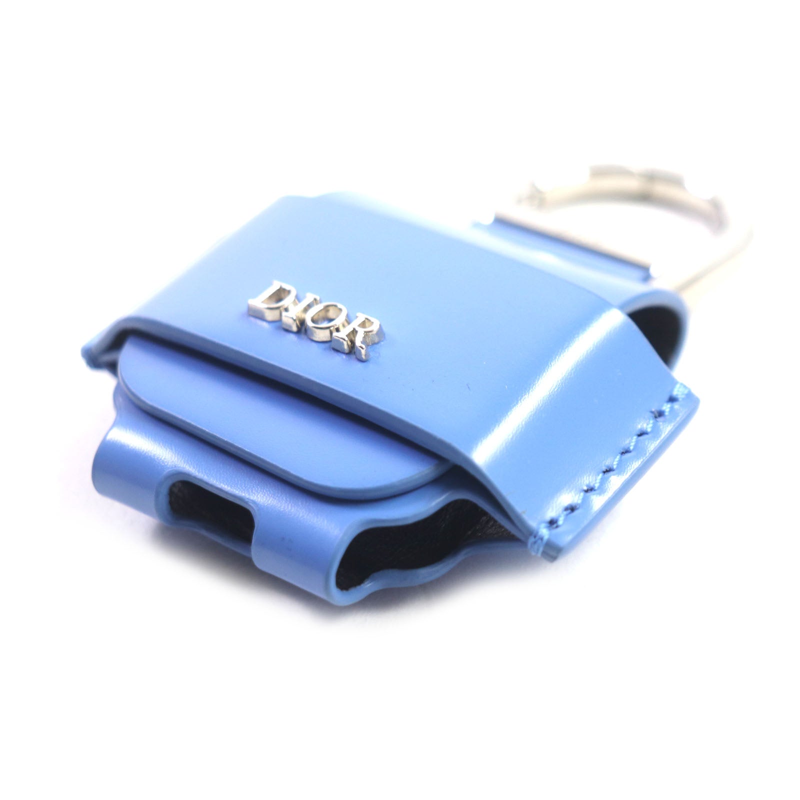 Great DIOR key ring Metal logo earphone case for AirPods Silver