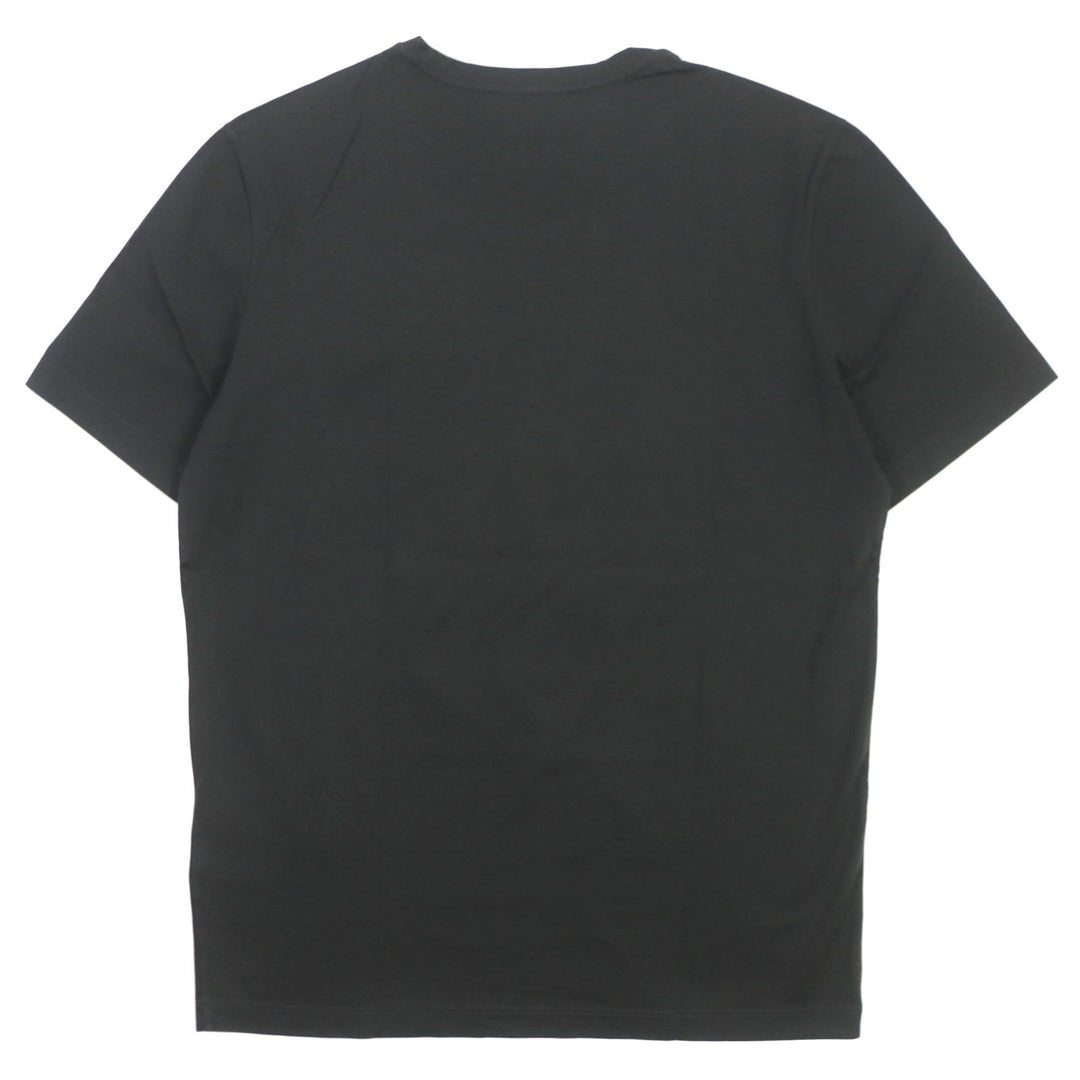 Great Salvatore Ferragamo T-shirt Perforated Gancini Leather trim Dark gray mens