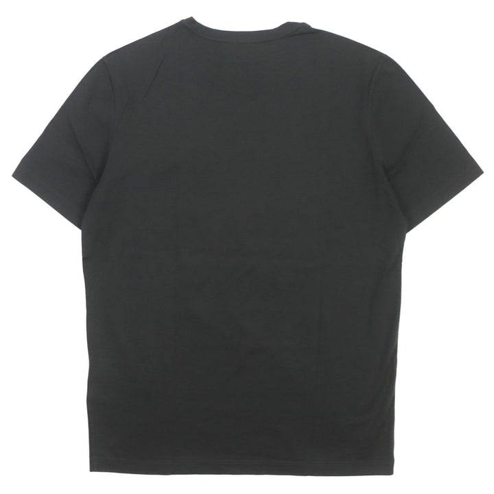 Great Salvatore Ferragamo T-shirt Perforated Gancini Leather trim Dark gray mens