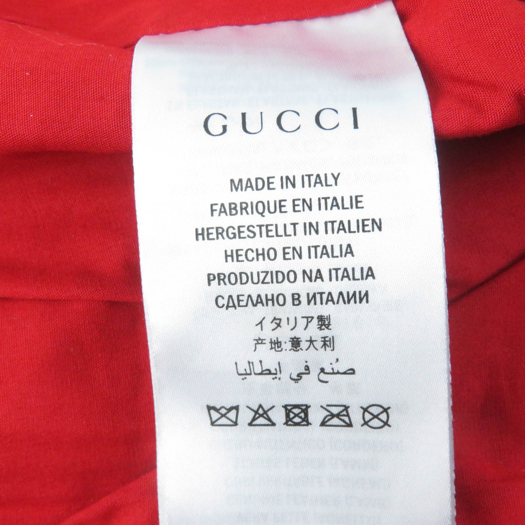 Great GUCCI Bomber jacket Lambskin GUCCY back logo gold Sheep leather Women 38 519455