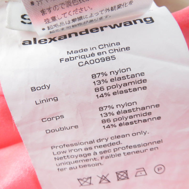 Great Alexander Wang dress Crystal logo stretch satin jersey maxi Coral pink Nylon Women S