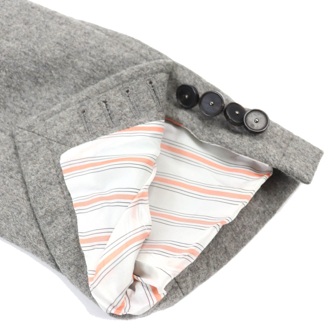 Great HERMES tailored jacket Logo-patterned lining, padded, single gray wool mens 46