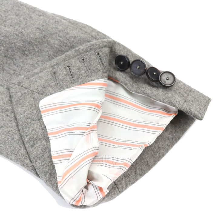 Great HERMES tailored jacket Logo-patterned lining, padded, single gray wool mens 46