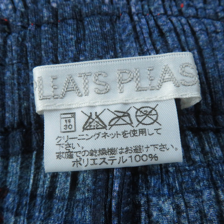 Excellent PLEATS PLEASE Pants Star Print Flare blue polyester Women 2 PP22-JF811