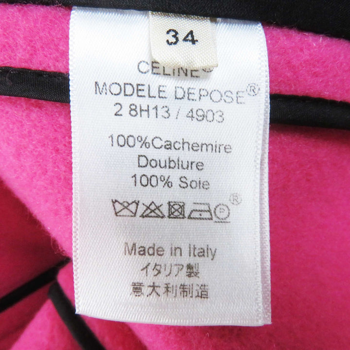 Excellent CELINE coat Egg Crombie Coat Rare color pink cashmere Women 34 2 8H13/4903