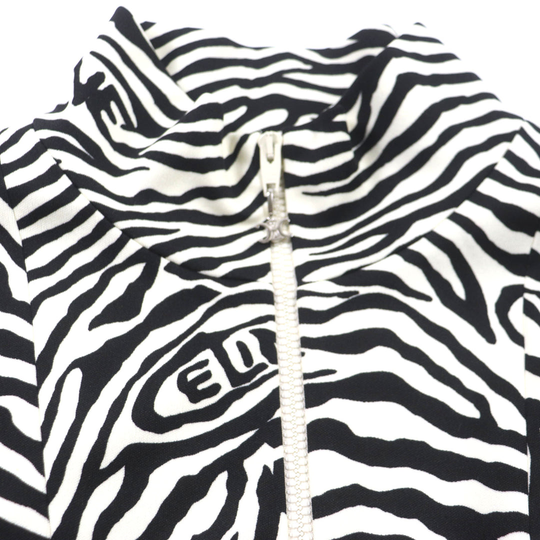 Great CELINE Track jacket Zebra Pattern Double Face Logo Embroidered mens L 2Y880426S