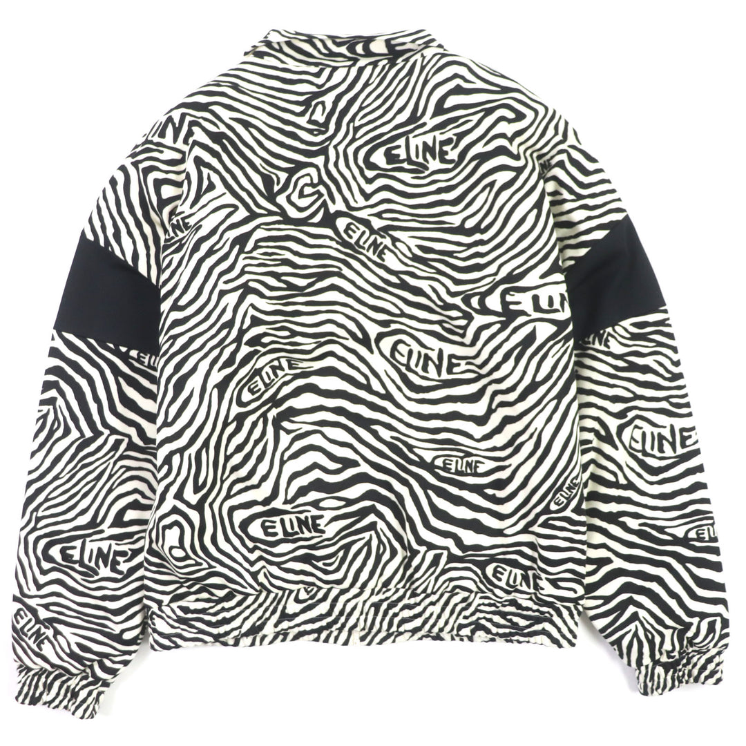 Great CELINE Track jacket Zebra Pattern Double Face Logo Embroidered mens L 2Y880426S