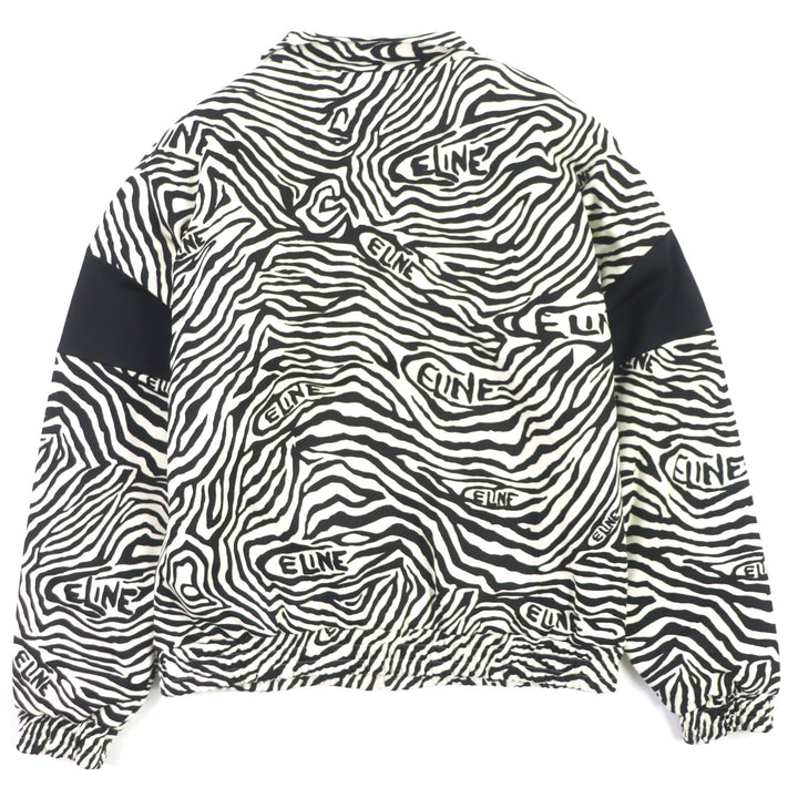 Great CELINE Track jacket Zebra Pattern Double Face Logo Embroidered mens L 2Y880426S