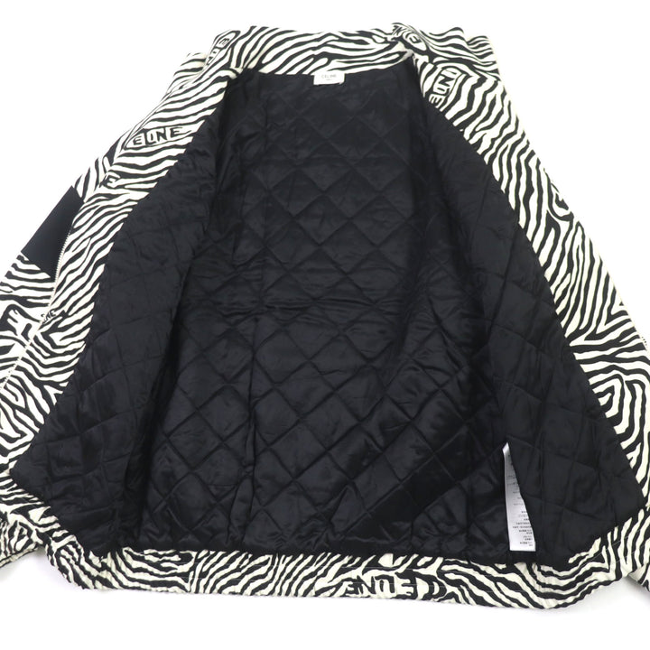 Great CELINE Track jacket Zebra Pattern Double Face Logo Embroidered mens L 2Y880426S