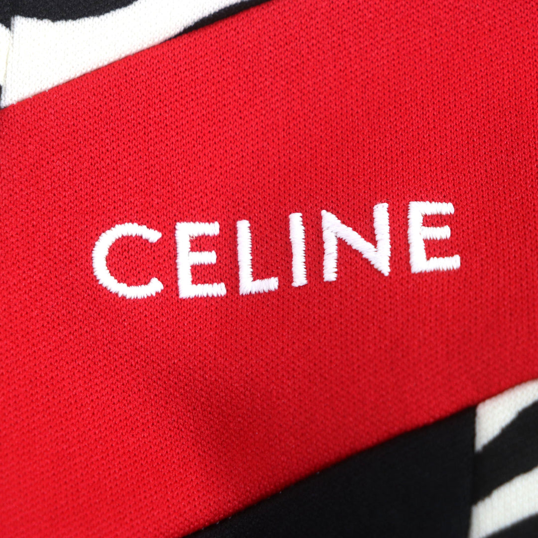 Great CELINE Track jacket Zebra Pattern Double Face Logo Embroidered mens L 2Y880426S