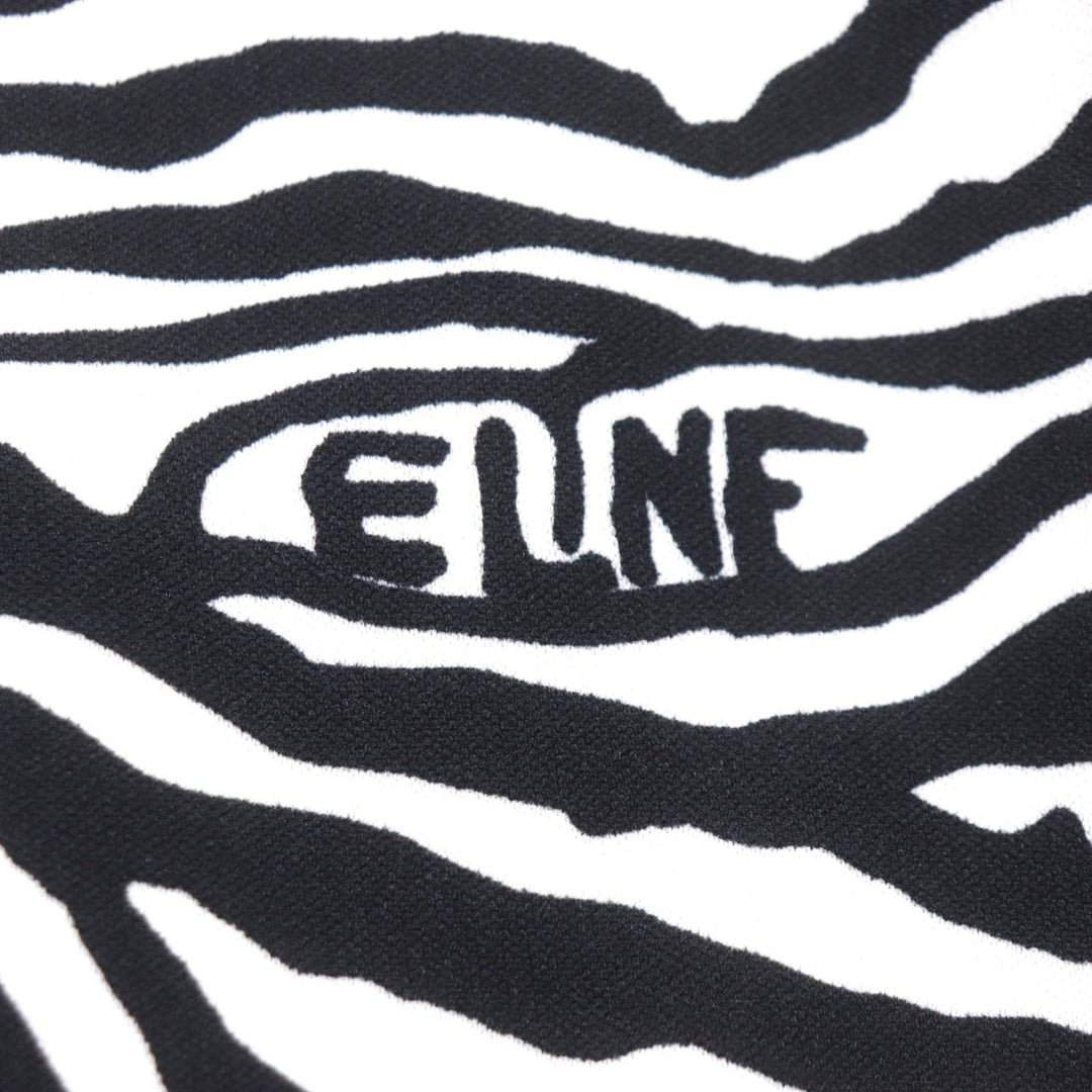 Great CELINE Track jacket Zebra Pattern Double Face Logo Embroidered mens L 2Y880426S