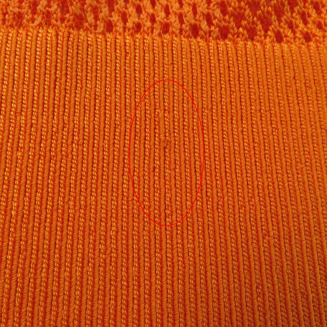 Pristine BURBERRY Tunic Check Pattern V-neck Long sleeve Mesh Orange Cupra Women
