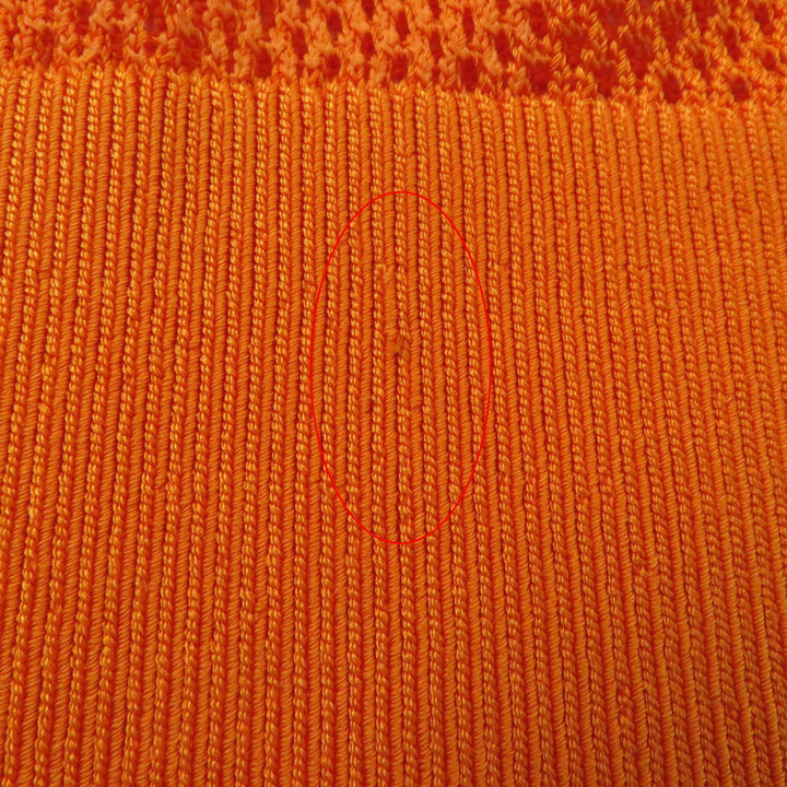 Pristine BURBERRY Tunic Check Pattern V-neck Long sleeve Mesh Orange Cupra Women