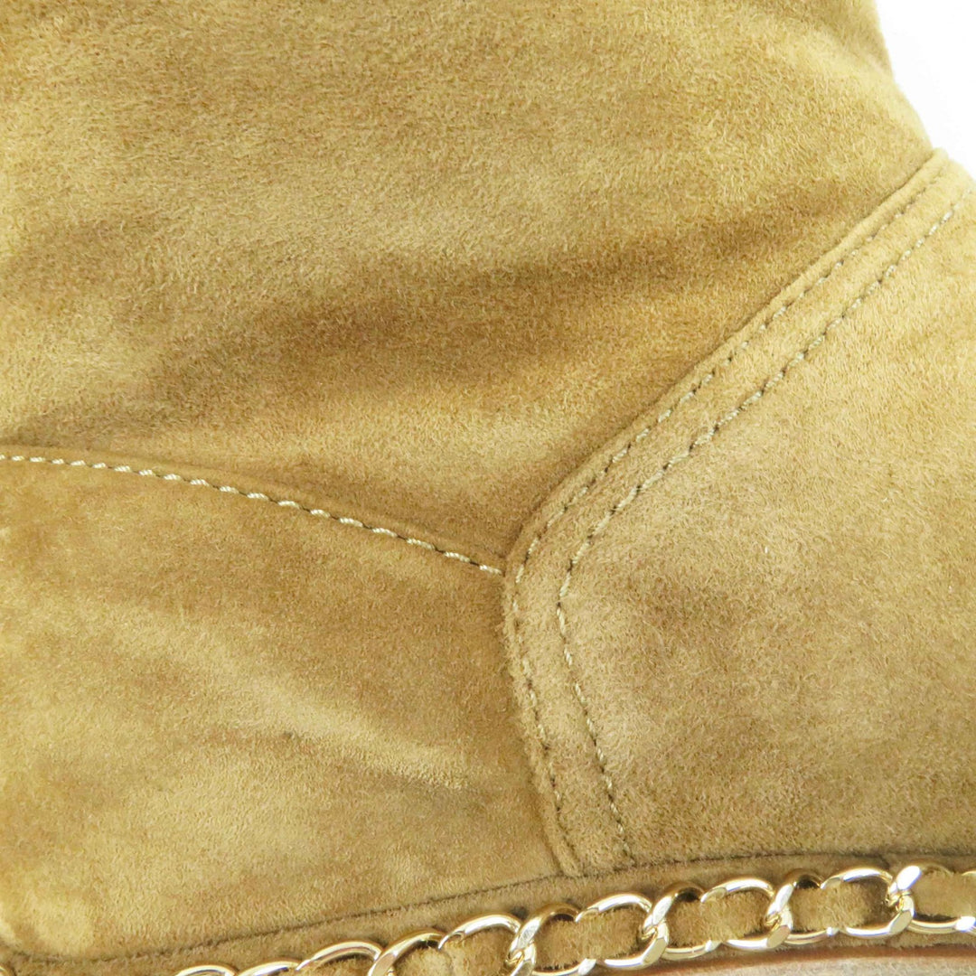 CHANEL short boots COCO Mark Brown black Suede leather Women 37 18B G34113
