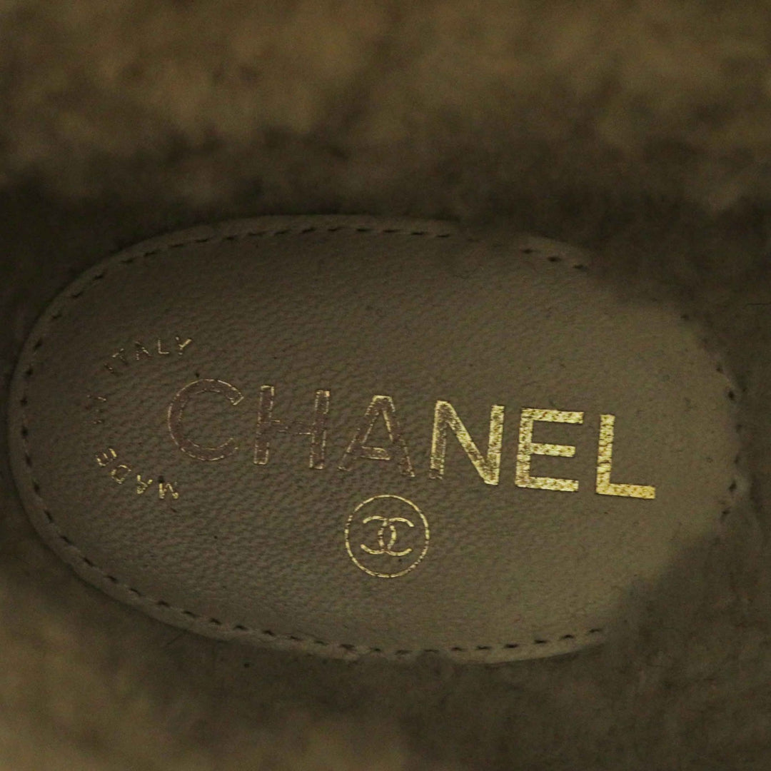 CHANEL short boots COCO Mark Brown black Suede leather Women 37 18B G34113