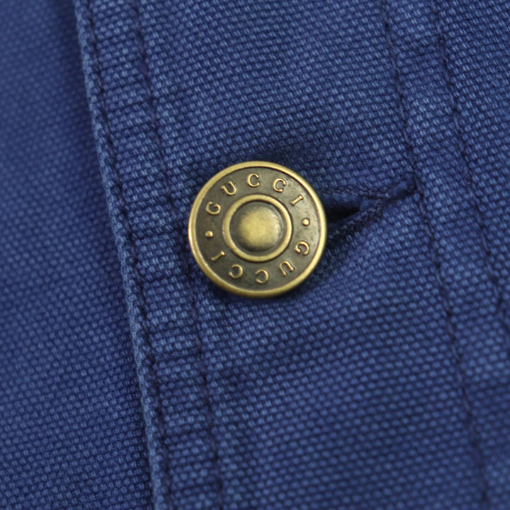 Pristine GUCCI Jacket Corduroy collar, padded blouson blue-black mens 48 709636 XDB39