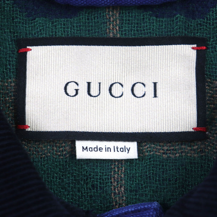 Pristine GUCCI Jacket Corduroy collar, padded blouson blue-black mens 48 709636 XDB39