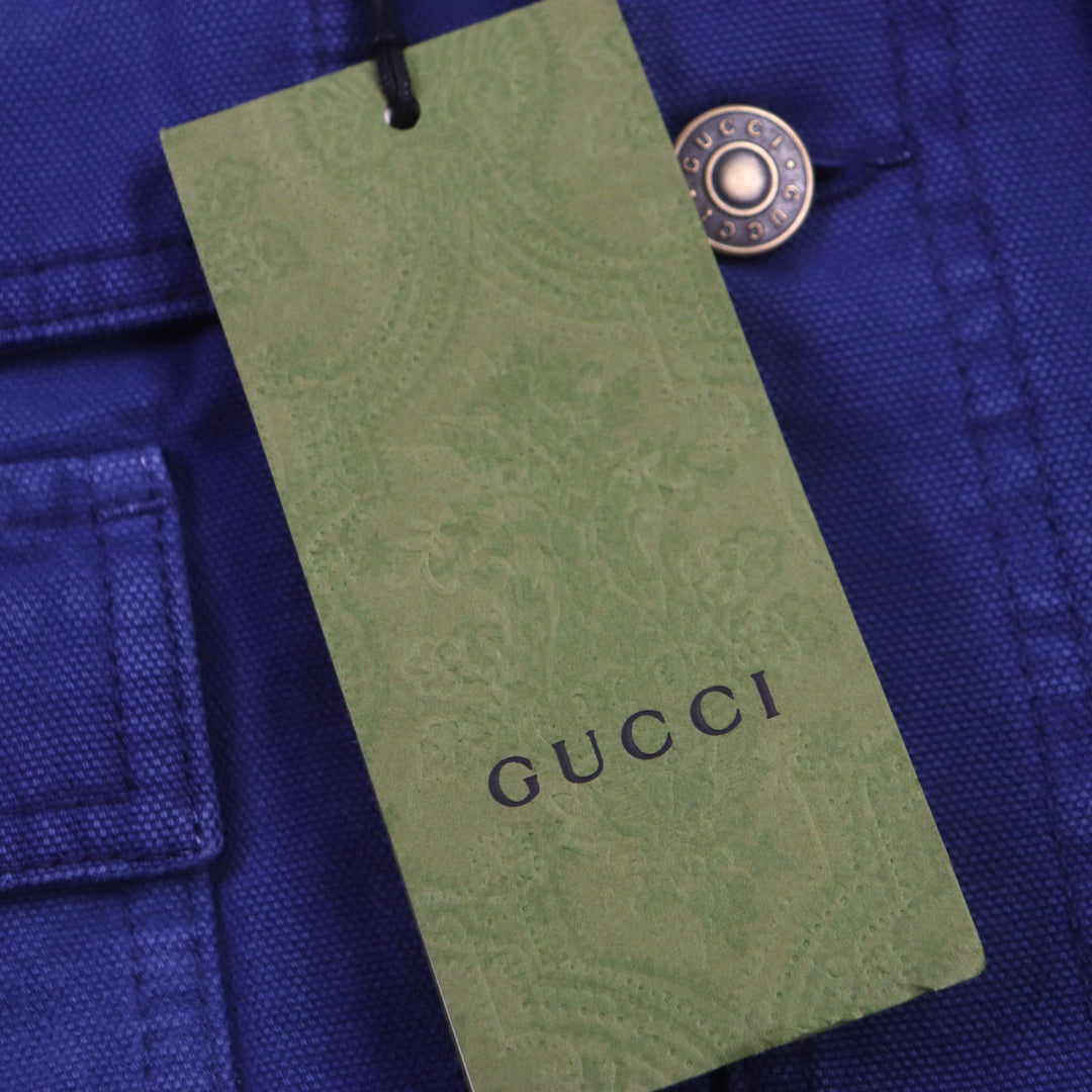 Pristine GUCCI Jacket Corduroy collar, padded blouson blue-black mens 48 709636 XDB39