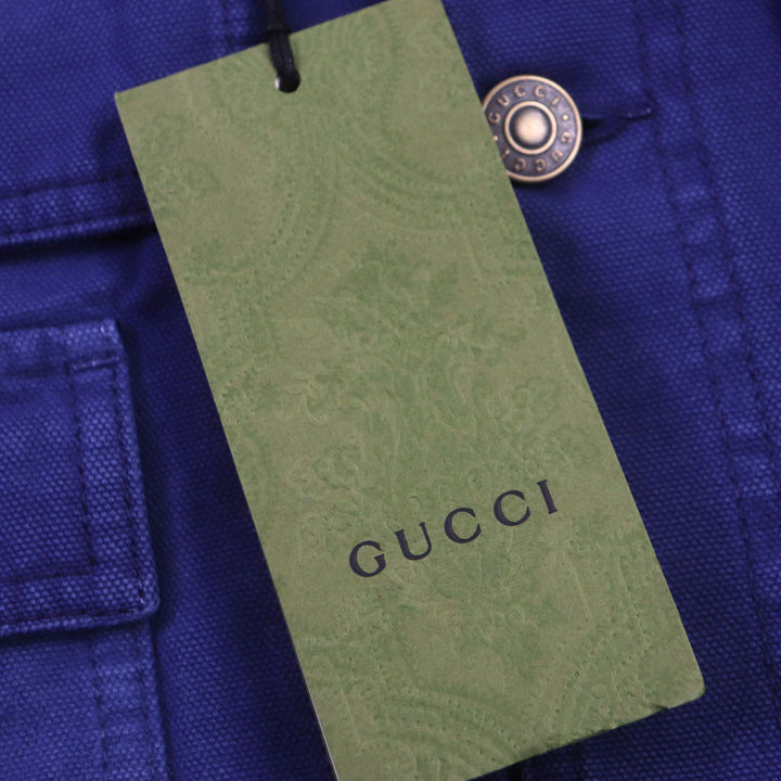 Pristine GUCCI Jacket Corduroy collar, padded blouson blue-black mens 48 709636 XDB39