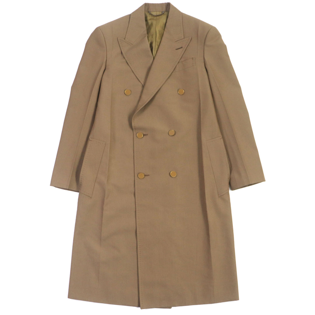 Excellent LOUIS VUITTON coat Logo button long Brown wool mens 44 HGC70E