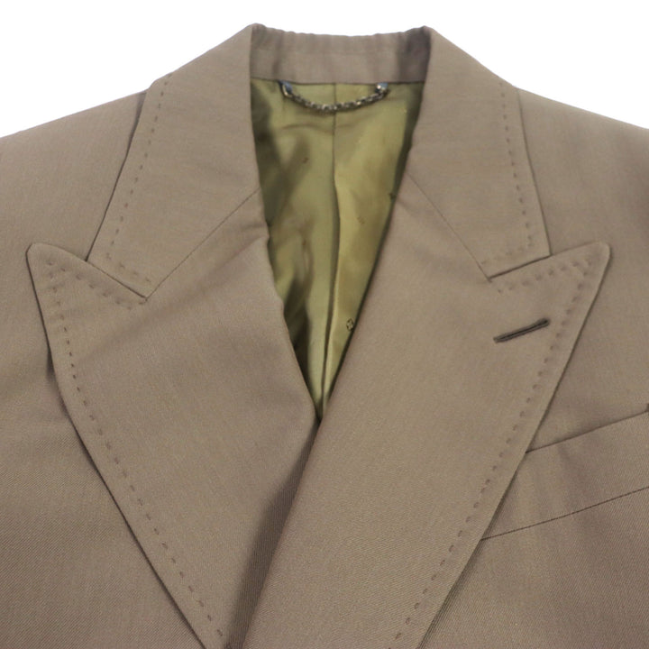Excellent LOUIS VUITTON coat Logo button long Brown wool mens 44 HGC70E