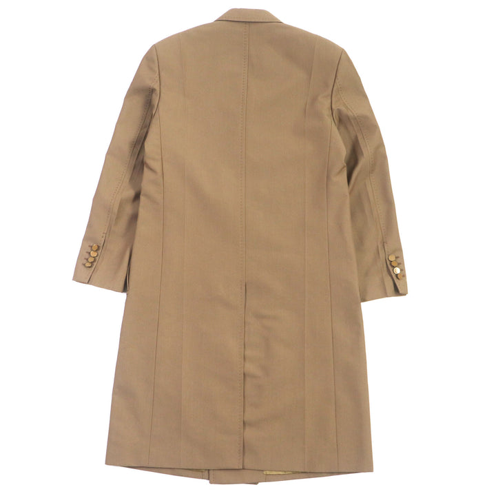 Excellent LOUIS VUITTON coat Logo button long Brown wool mens 44 HGC70E