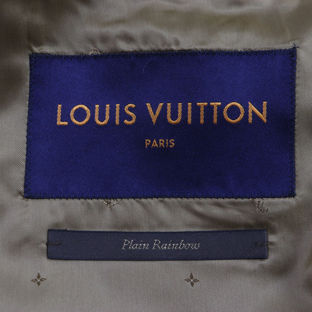 Excellent LOUIS VUITTON coat Logo button long Brown wool mens 44 HGC70E