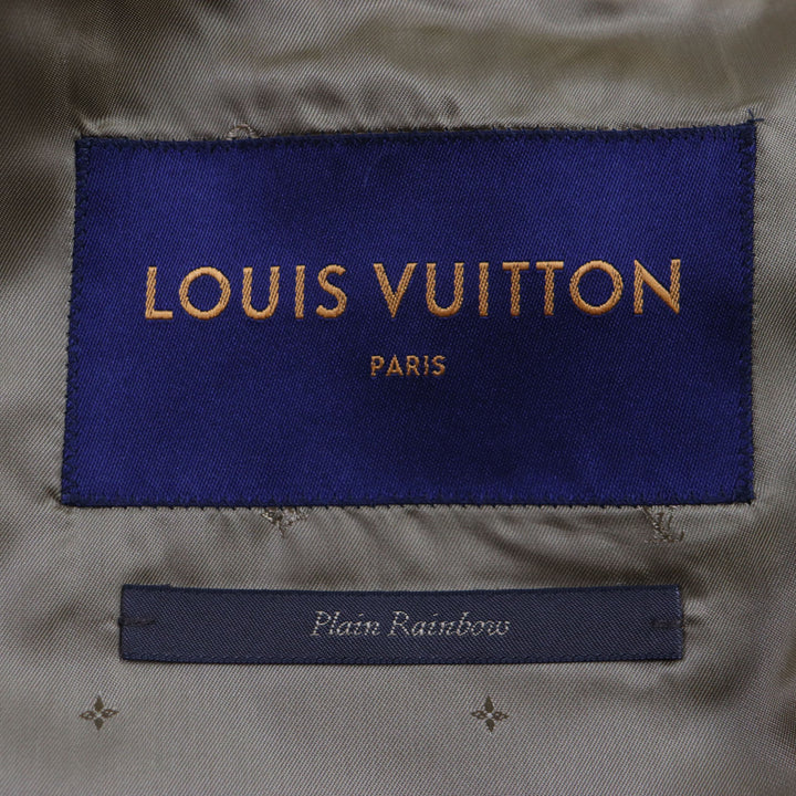 Excellent LOUIS VUITTON coat Logo button long Brown wool mens 44 HGC70E