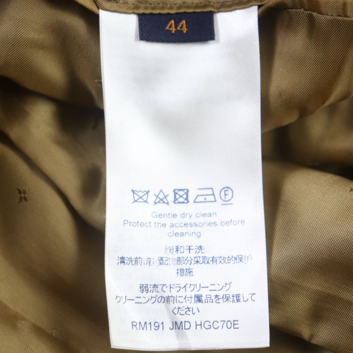 Excellent LOUIS VUITTON coat Logo button long Brown wool mens 44 HGC70E