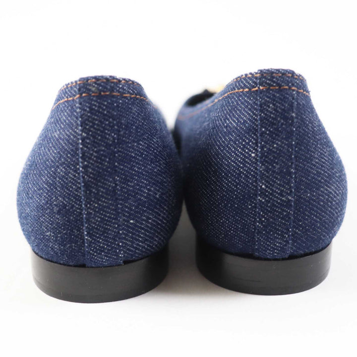 Pristine LOUIS VUITTON pumps Shake Line Ballerina LV Twist Accessories denim 37