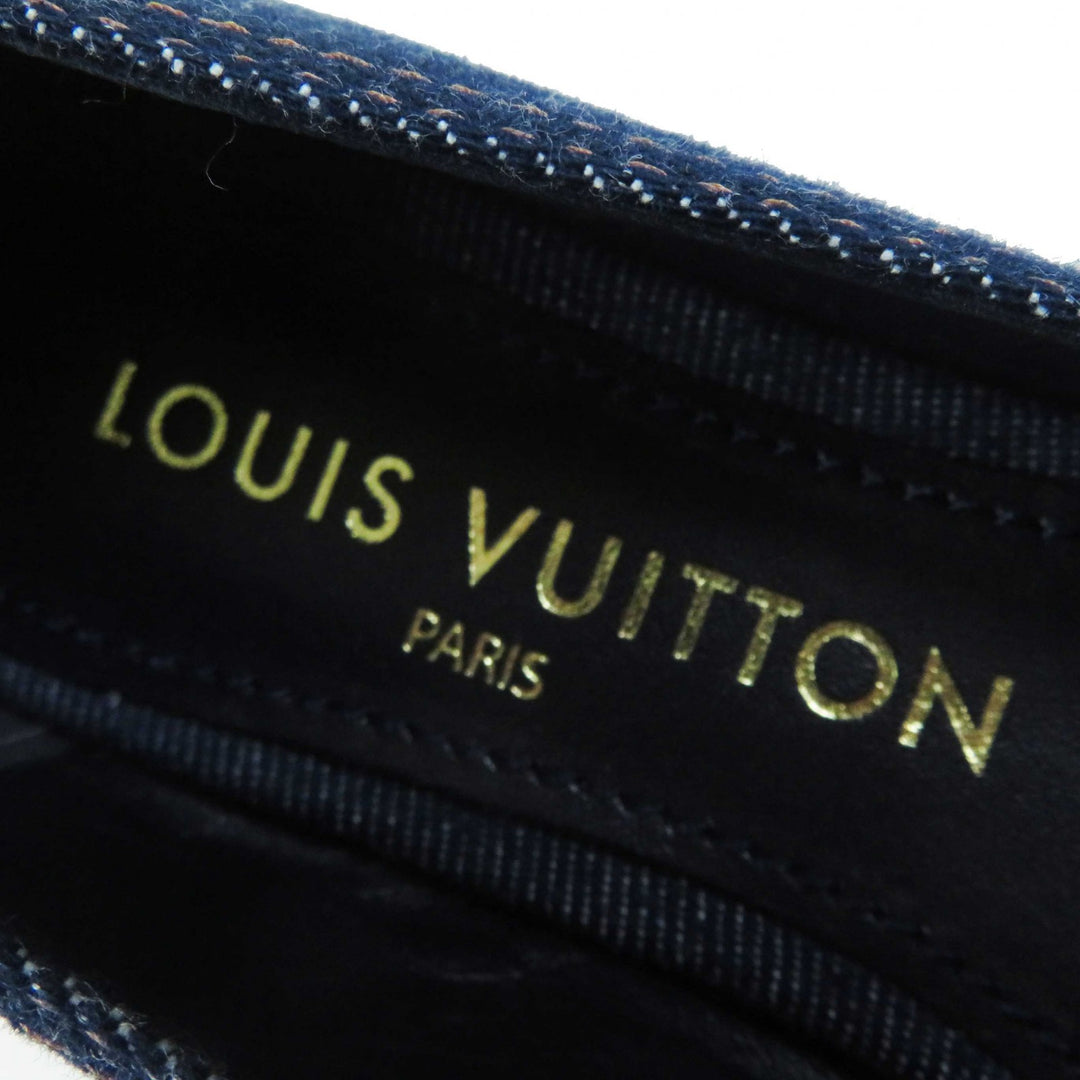 Pristine LOUIS VUITTON pumps Shake Line Ballerina LV Twist Accessories denim 37